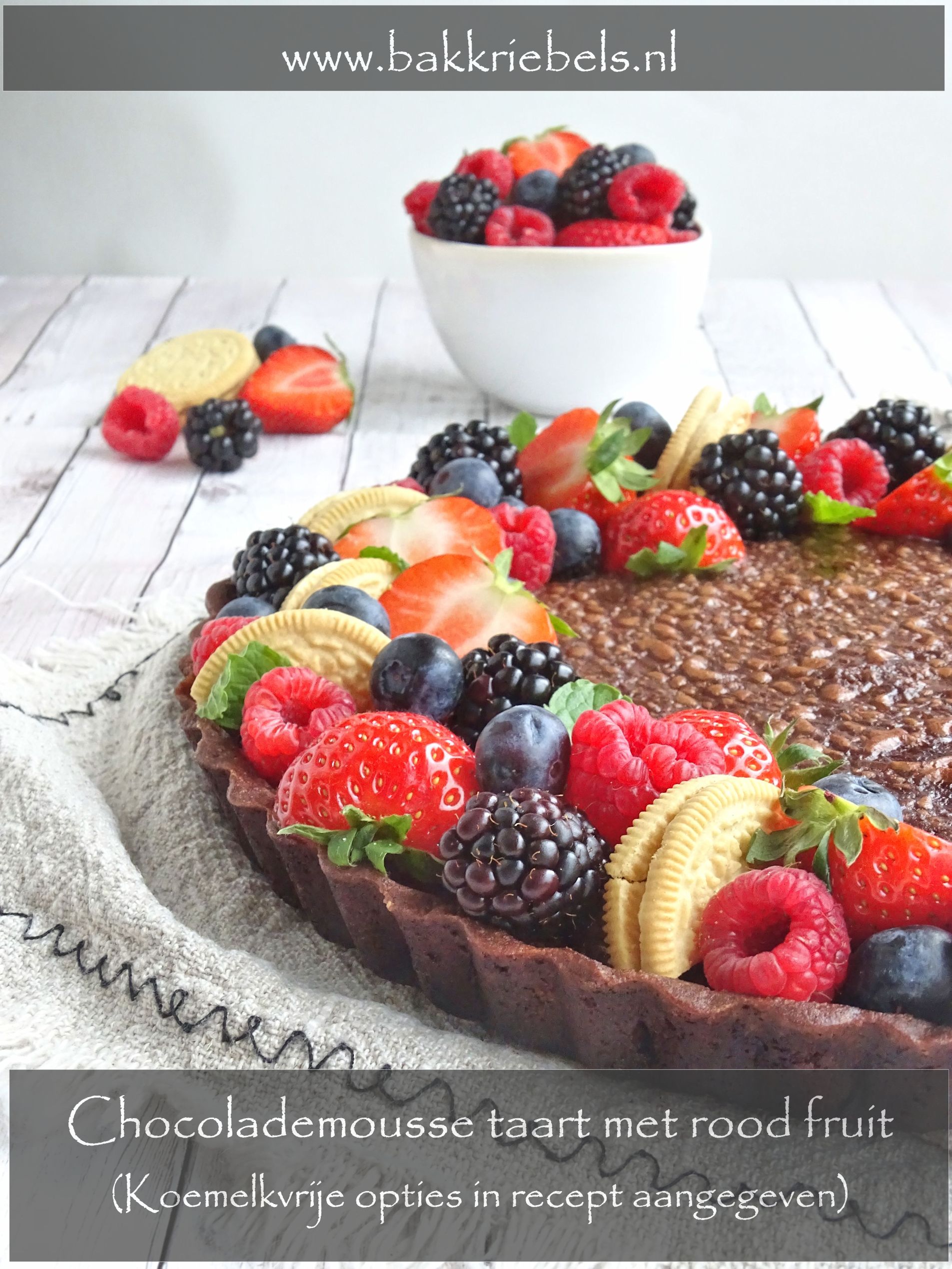 Chocolademousse Taart Met Rood Fruit - Bakkriebels